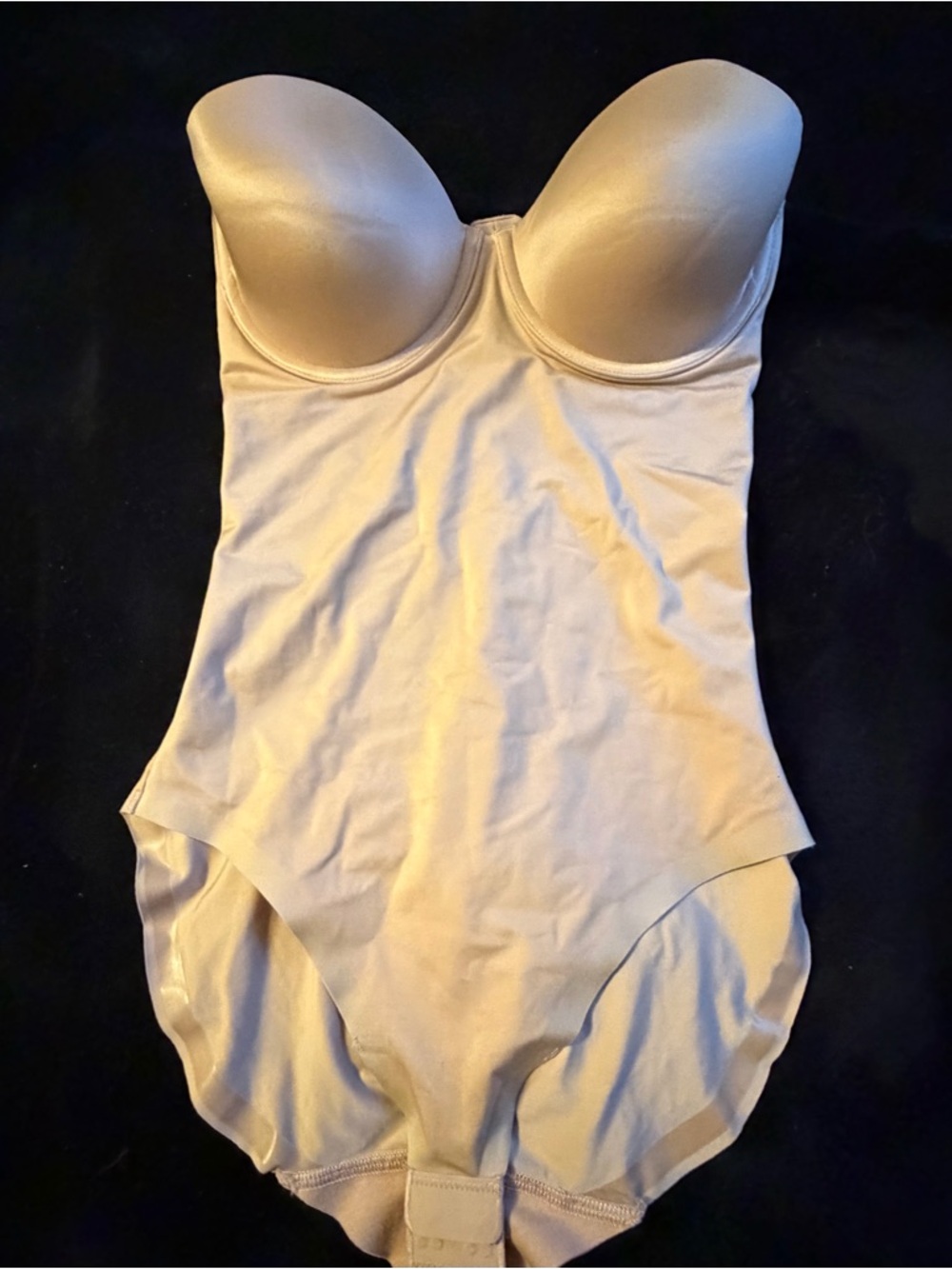 Spanx bodysuit nude beige strapless size medium